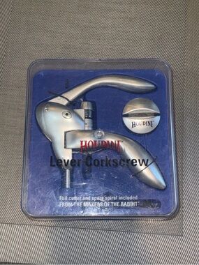 Houdini Lever Corkscrew. Wine Opener.